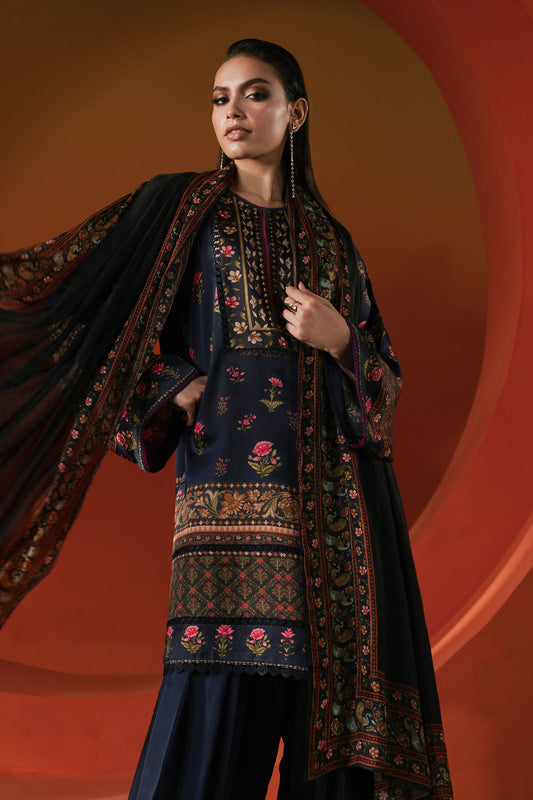 Maria B | Silk Prints | 3 Piece Printed Satin Silk Suit