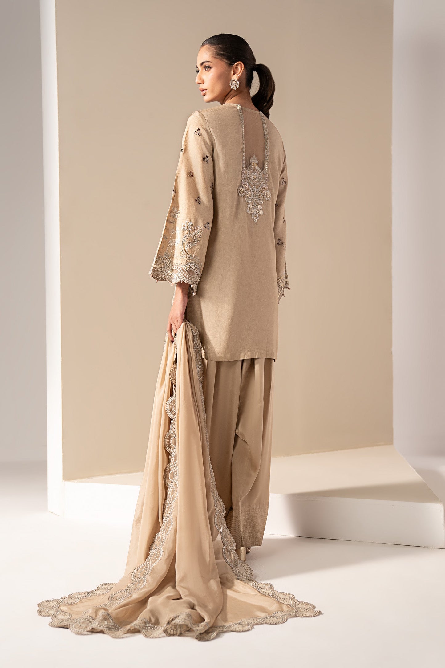 Maria B | Eid Collection Formals 26 | 3 Piece Embroidered Raw Silk Suit