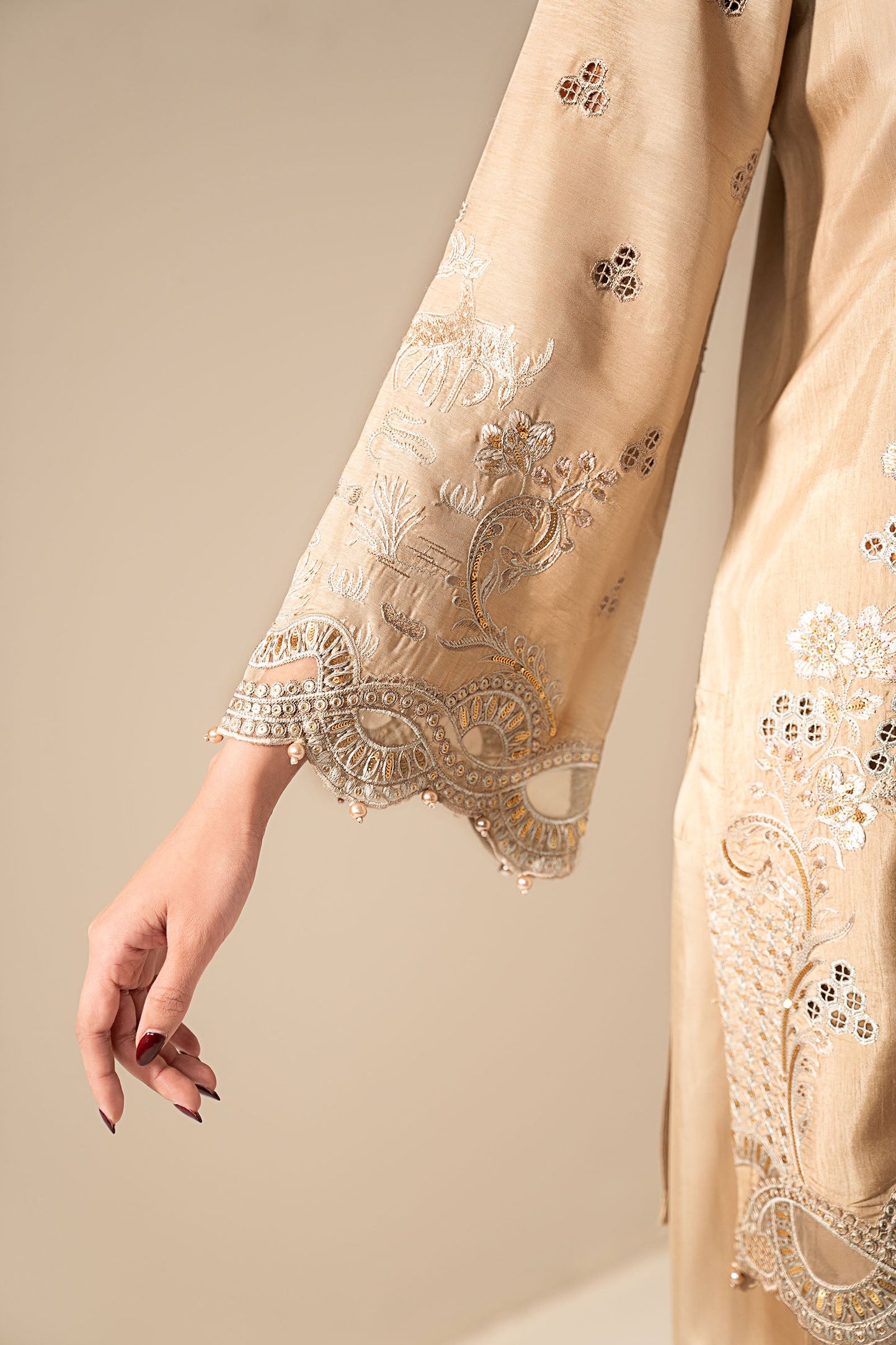 Maria B | Eid Collection Formals 26 | 3 Piece Embroidered Raw Silk Suit