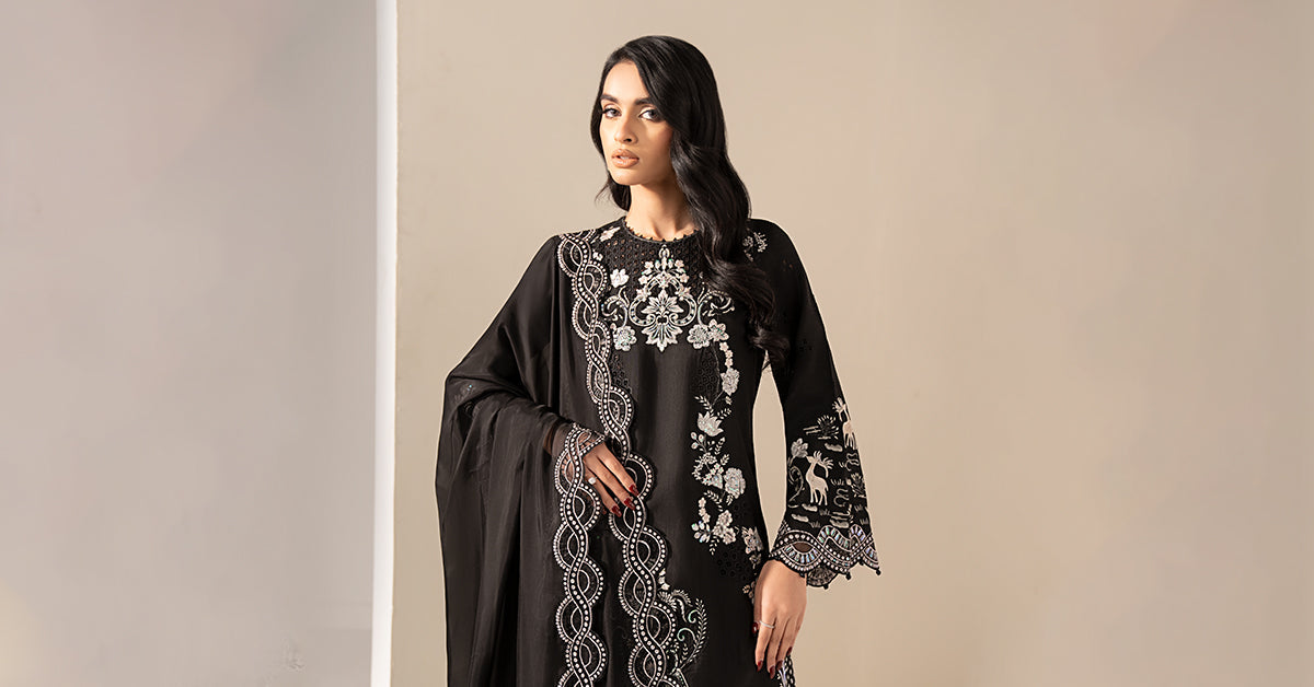 Maria B | Eid Collection 26 | 3 Piece Embroidered Raw Silk Suit