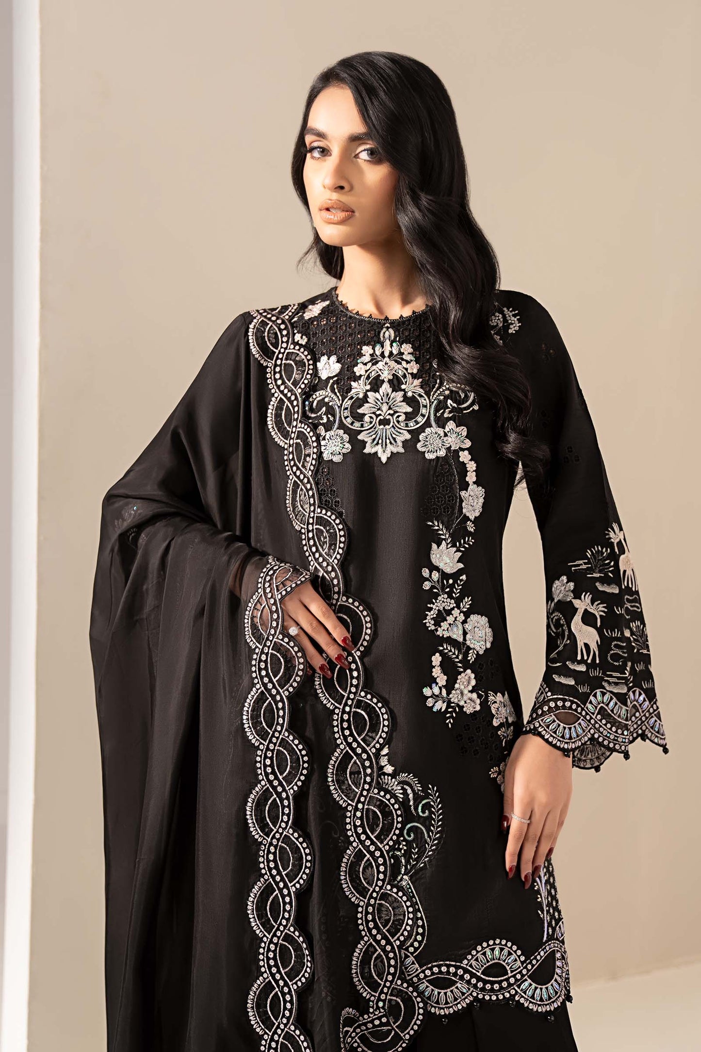 Maria B | Eid Collection 26 | 3 Piece Embroidered Raw Silk Suit