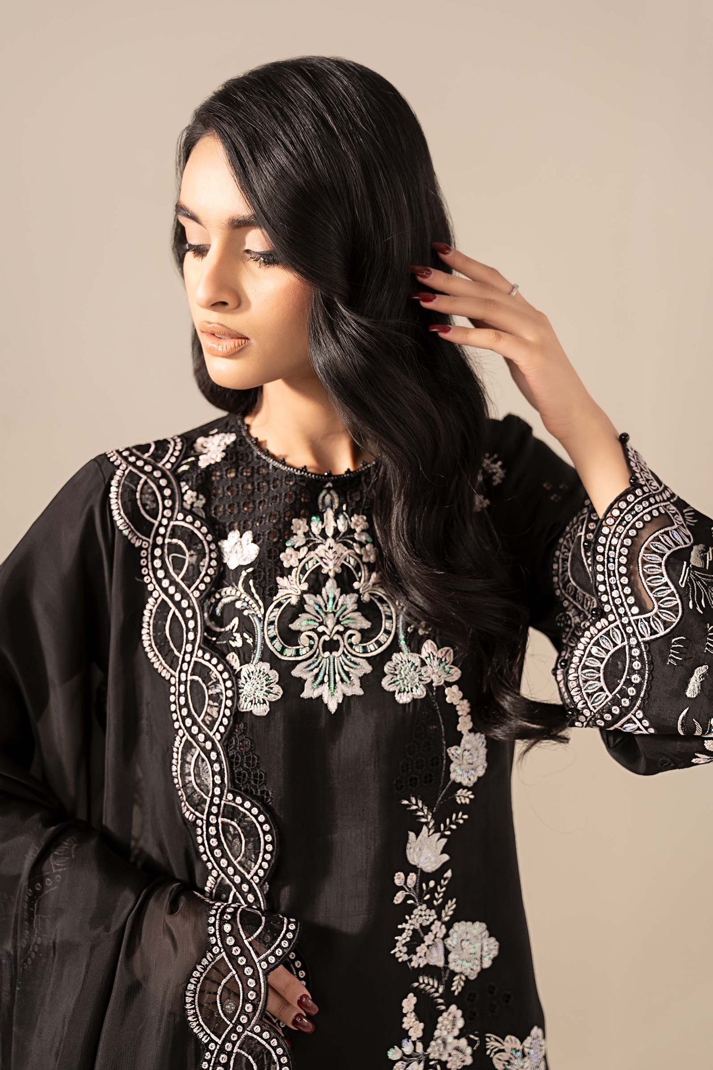 Maria B | Eid Collection 26 | 3 Piece Embroidered Raw Silk Suit