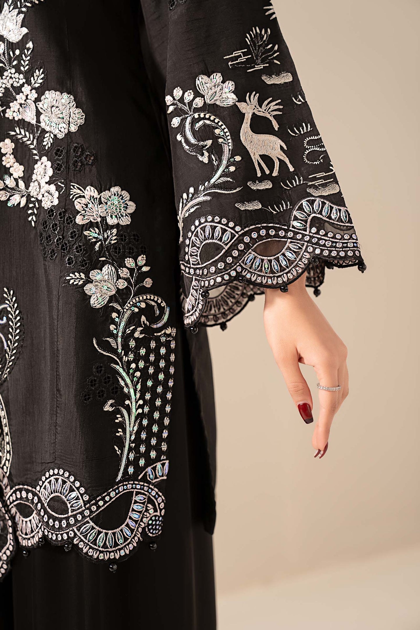 Maria B | Eid Collection 26 | 3 Piece Embroidered Raw Silk Suit