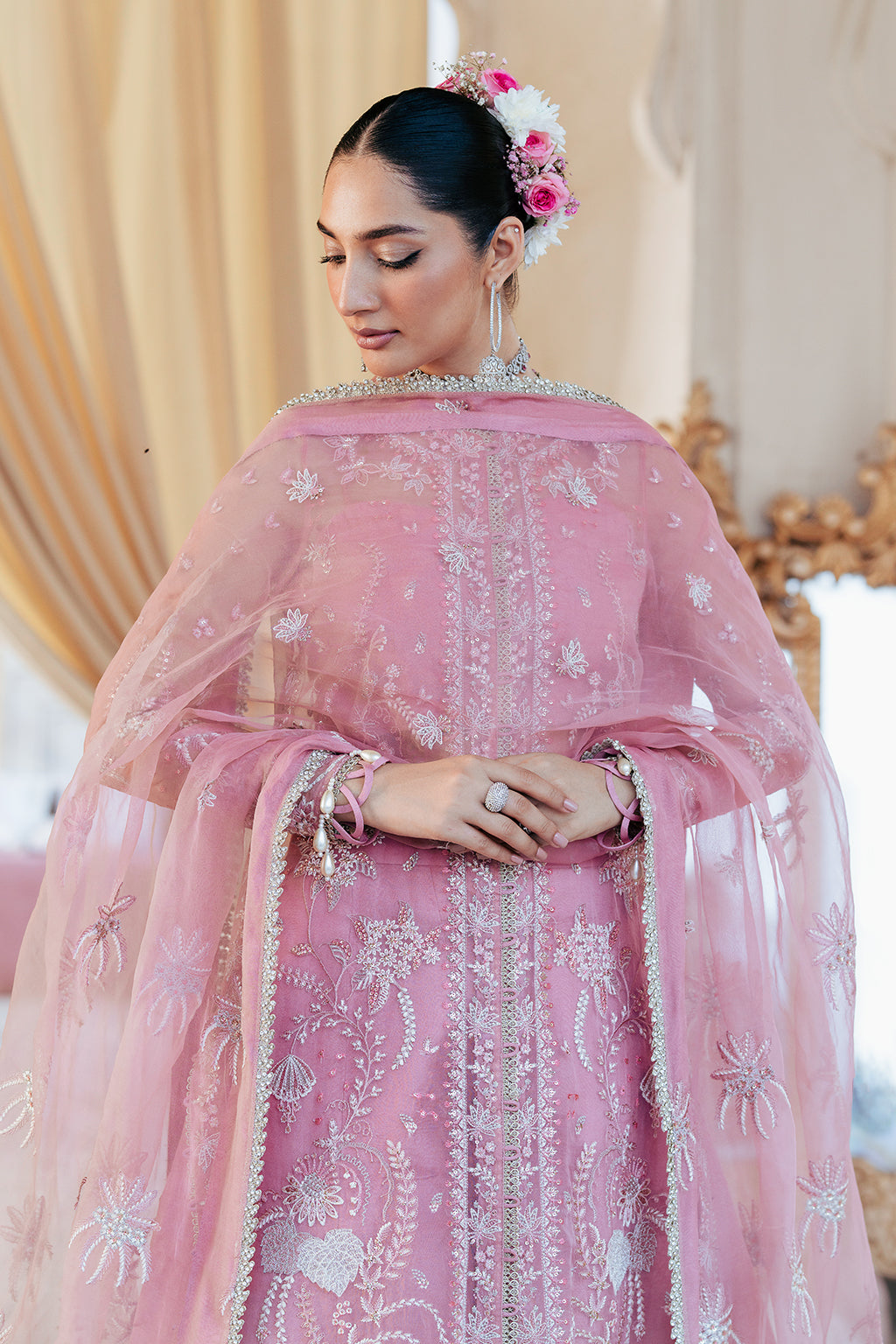 Silsila by Saad Shaikh Embroidered Organza 3Pc Suit D-03 Leya