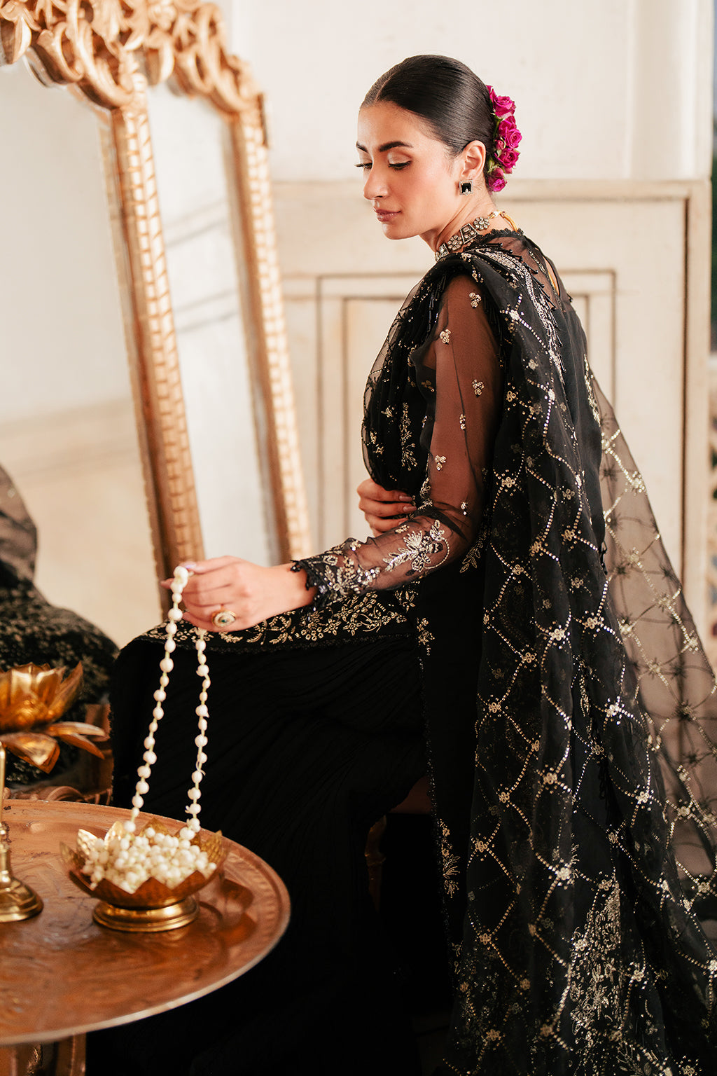 Silsila by Saad Shaikh Embroidered Organza 3Pc Suit D-04 Amaya