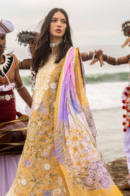 Mushq | Manaram Luxury Lawn 25 | Gold Glow