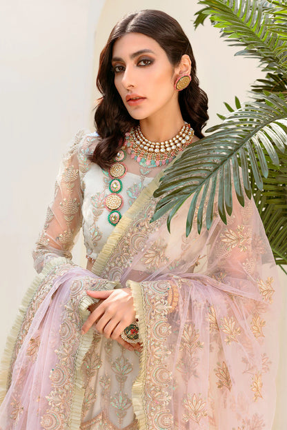 Motifz | EMBROIDERED SILK NET | 3186-PINK-SALT