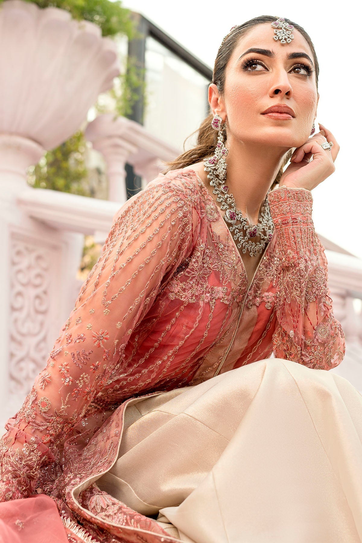 Motifz-4114-AVLEY EMBROIDERED SILK NET - Riwayat-e-khas