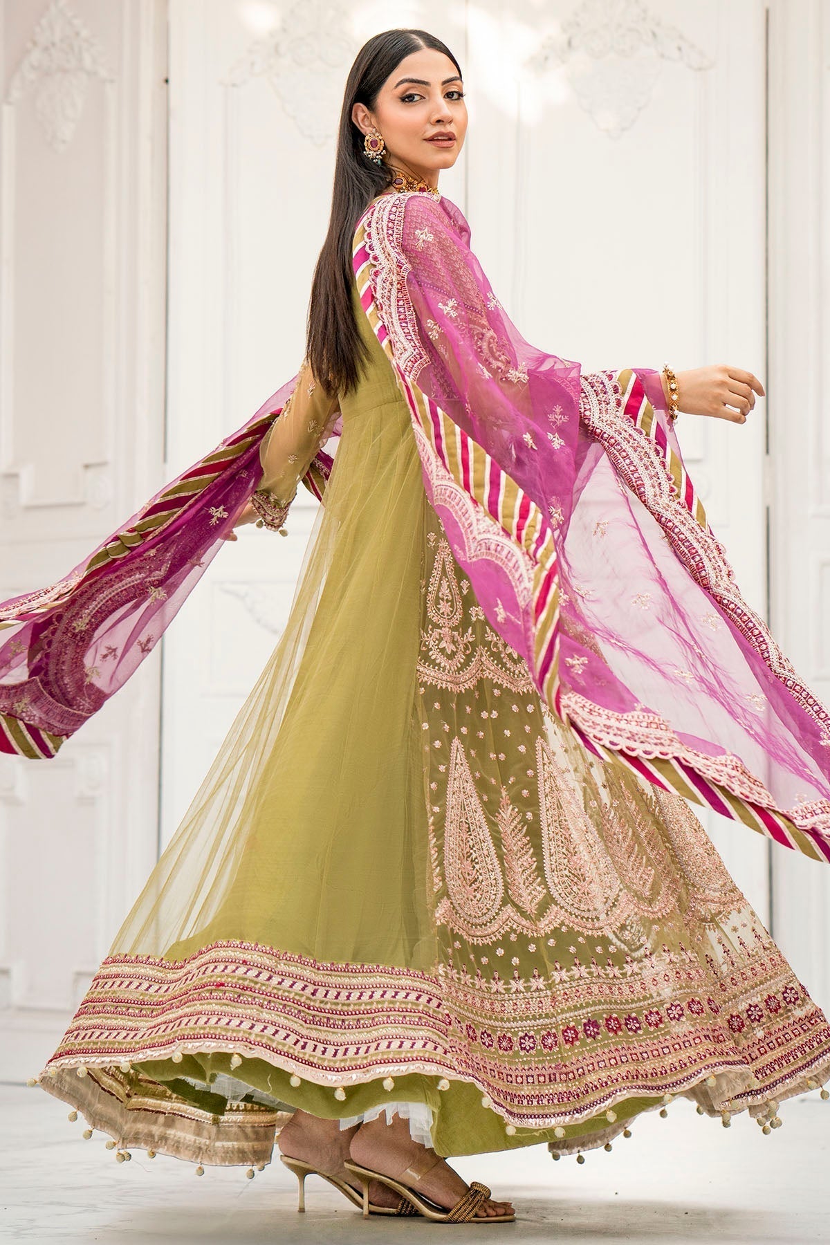 Motifz-4115-ELLA EMBROIDERED SILK NET - Riwayat-e-khas