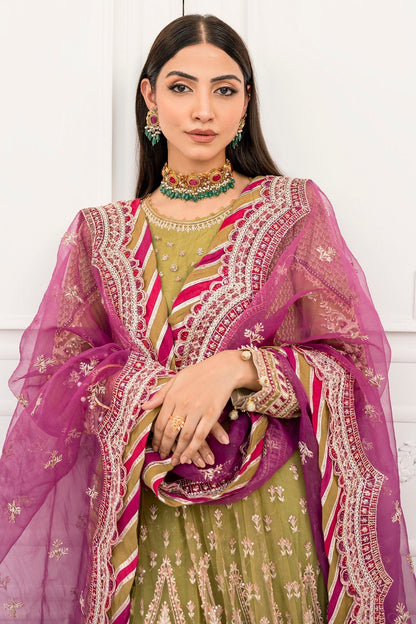 Motifz-4115-ELLA EMBROIDERED SILK NET - Riwayat-e-khas