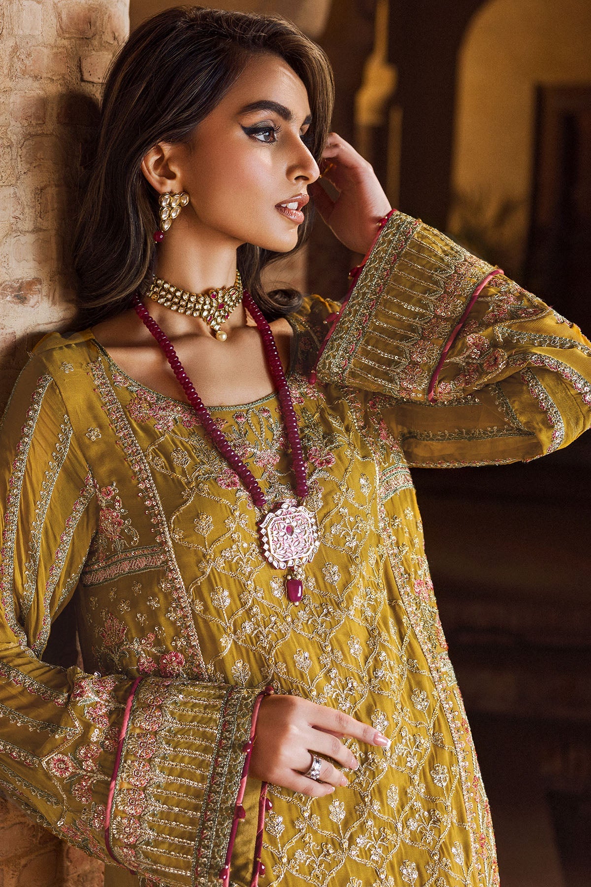 Motifz | EMBROIDERED CRINKLE CHIFFON | 4129-BAKHTAWAR