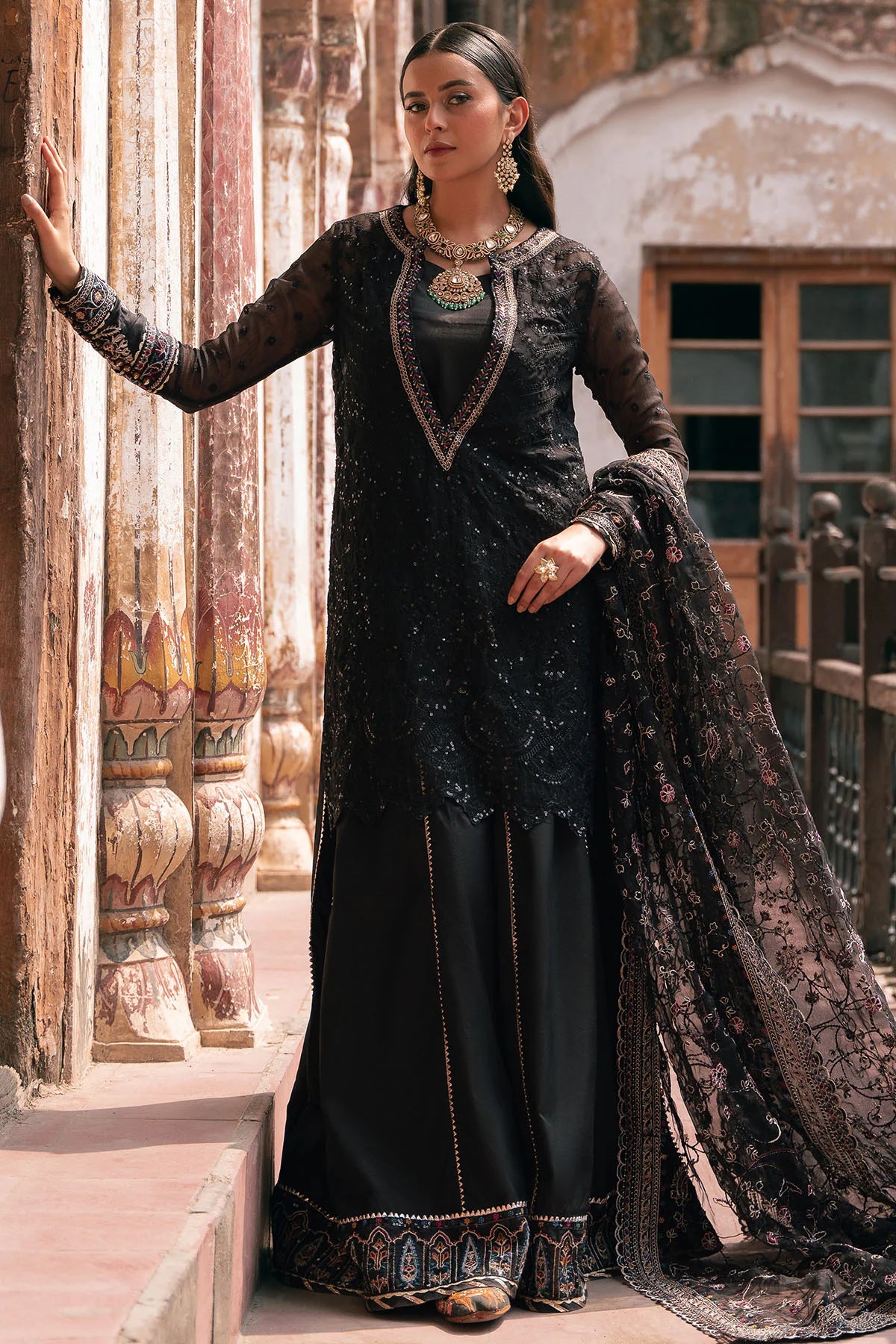 Motifz | EMBROIDERED CRINKLE CHIFFON | 4816-GAZALA