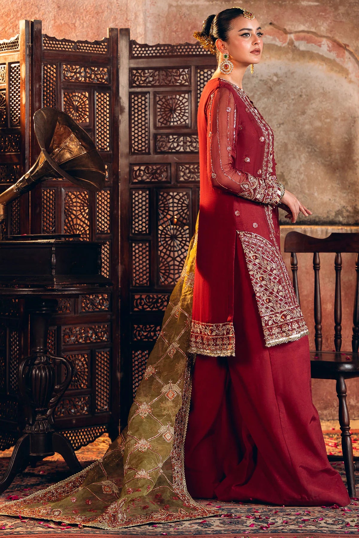 Motifz | EMBROIDERED CRINKLE CHIFFON | 4817-TABEER