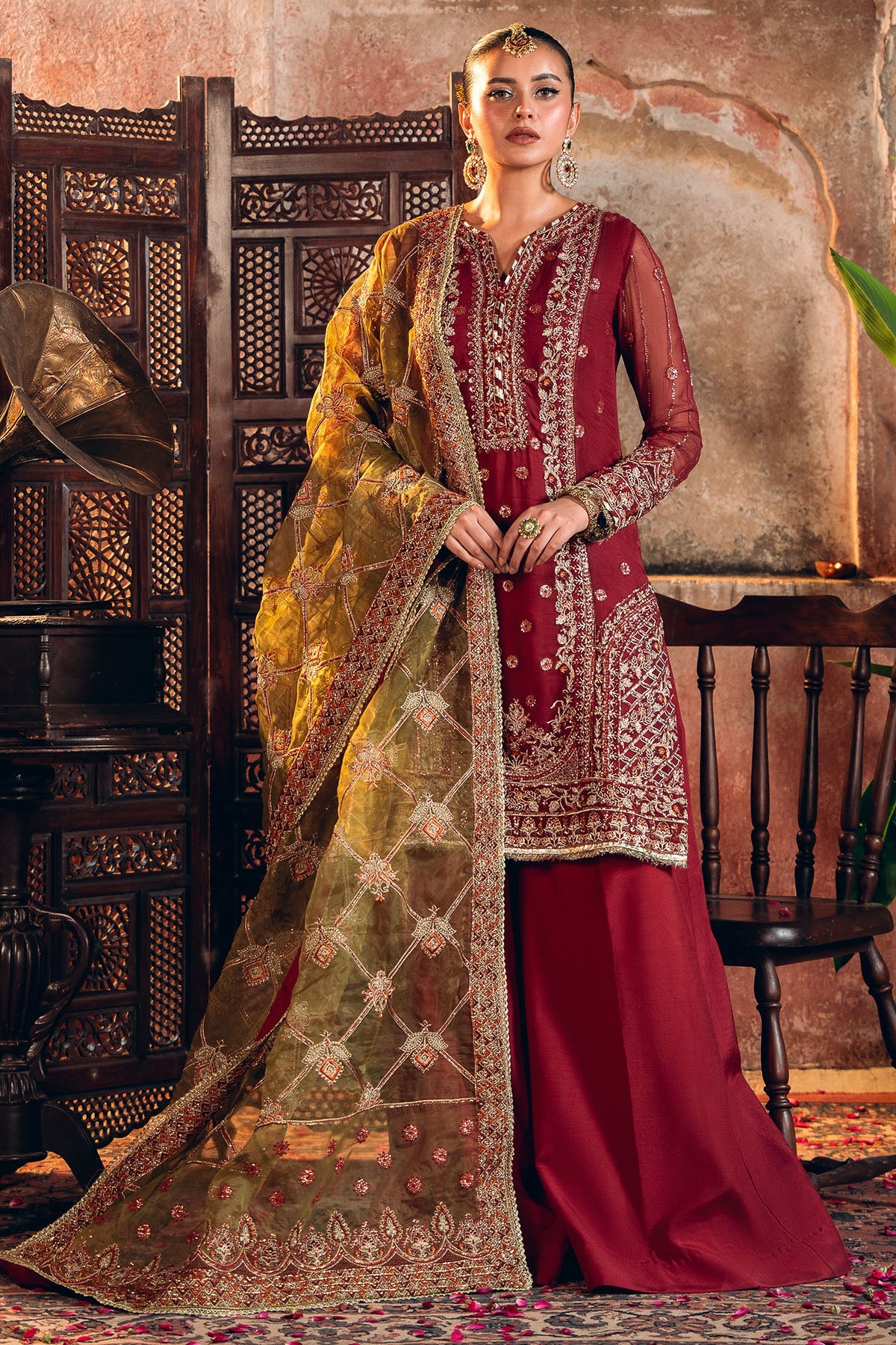 Motifz | EMBROIDERED CRINKLE CHIFFON | 4817-TABEER