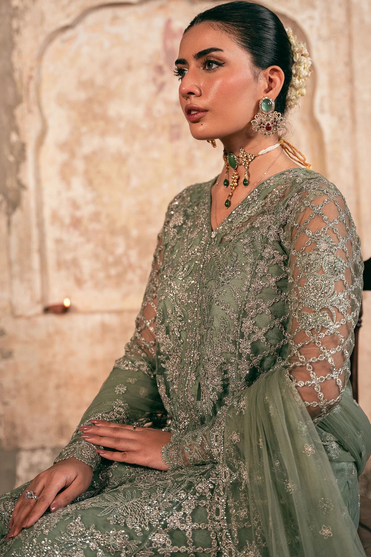 Motifz | EMBROIDERED SILK NET | 4822-ALAMZAIB
