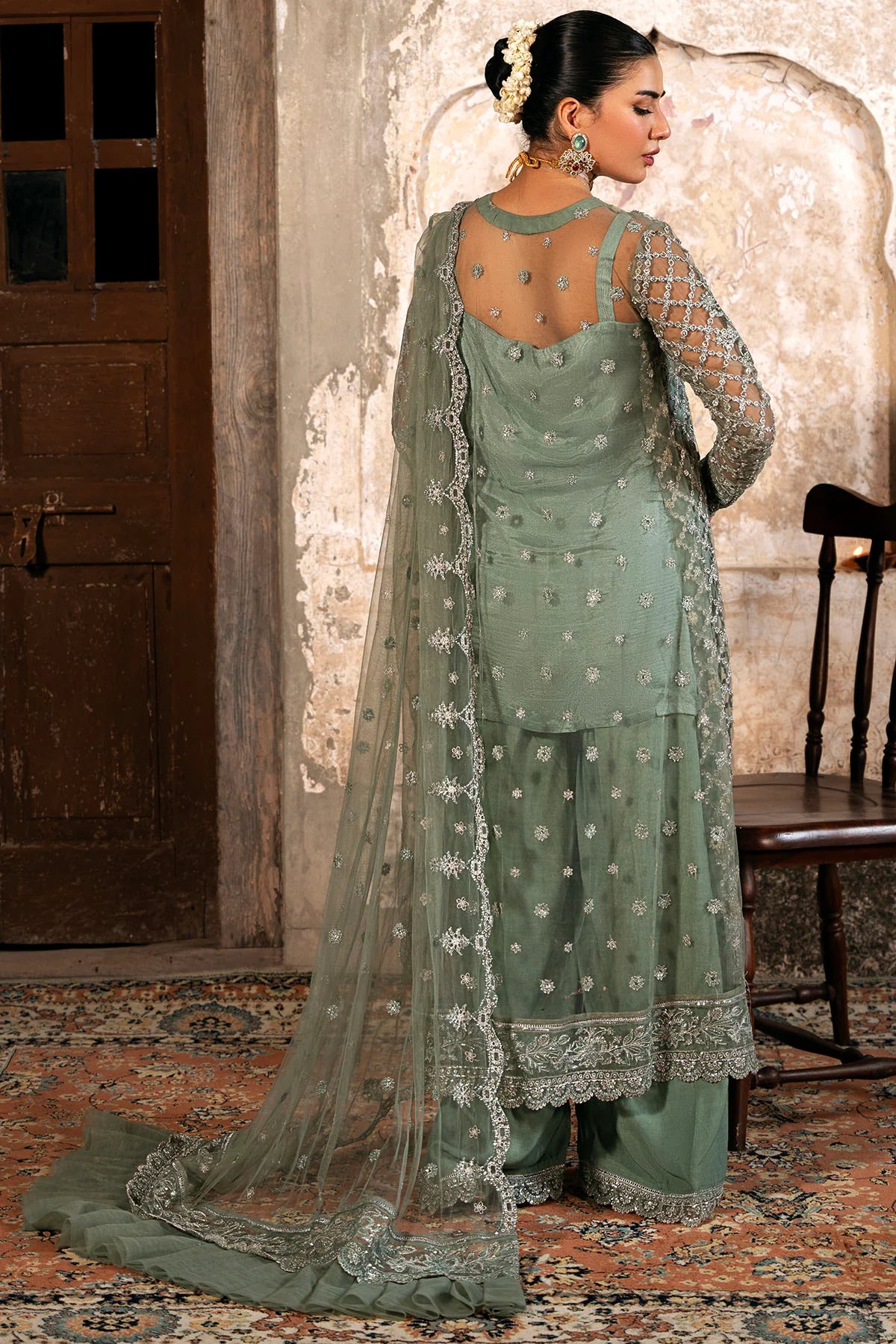 Motifz | EMBROIDERED SILK NET | 4822-ALAMZAIB