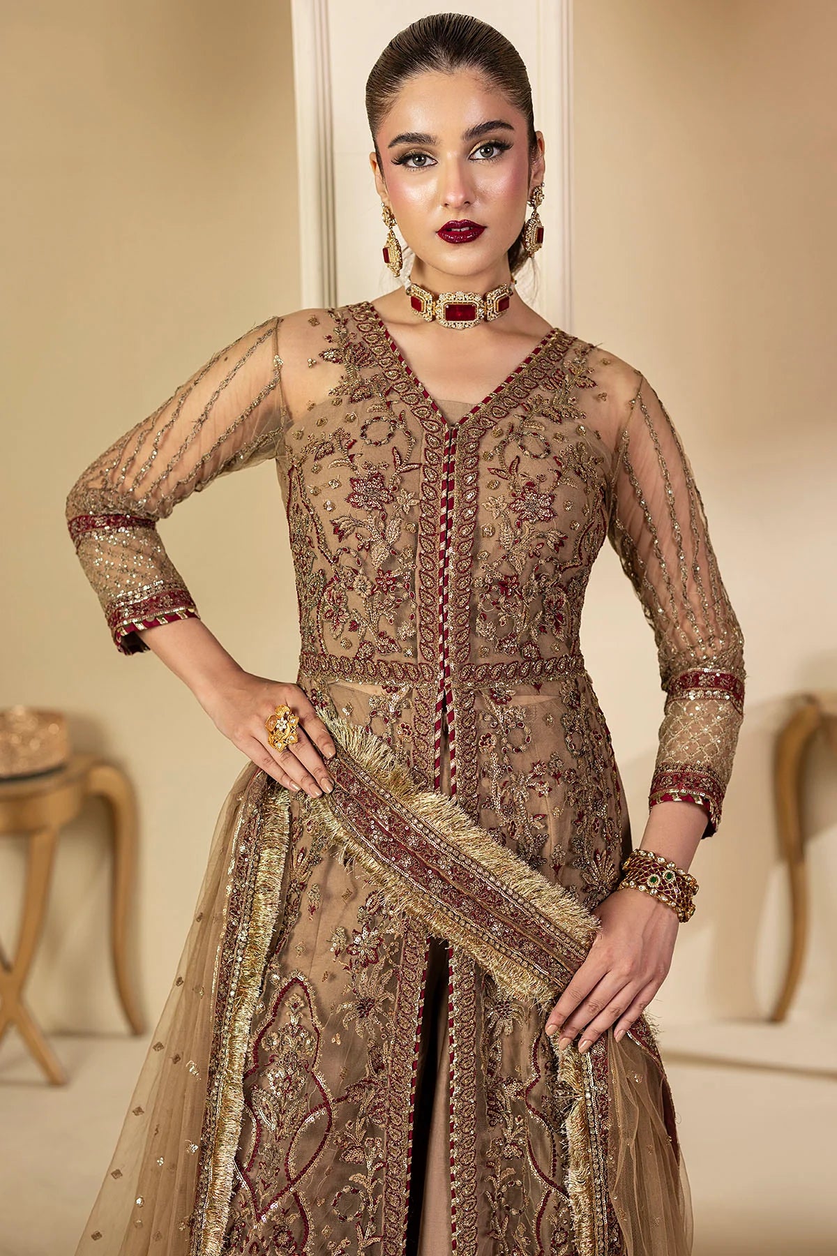 Motifz | EMBROIDERED SILK NET | 5132-MYLAH