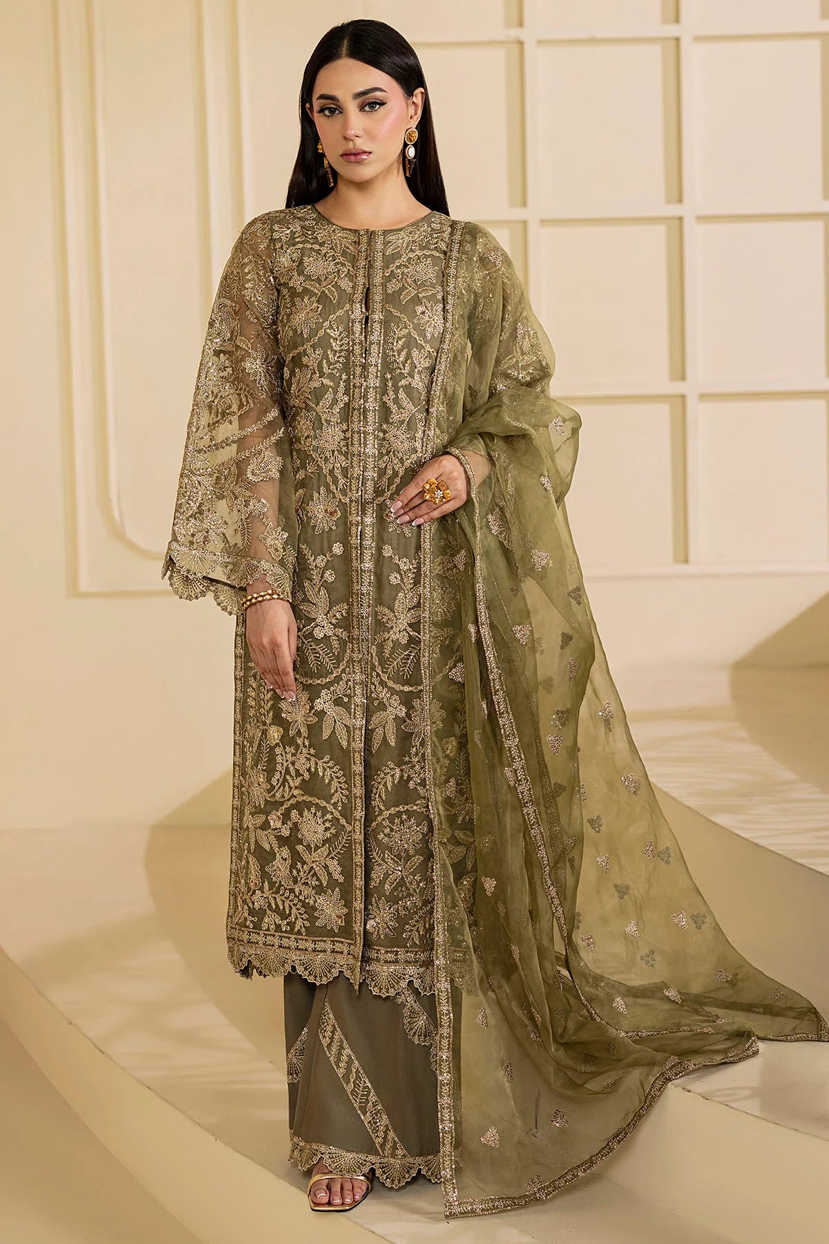 Motifz | EMBROIDERED ORGANZA | 5137-GREEN