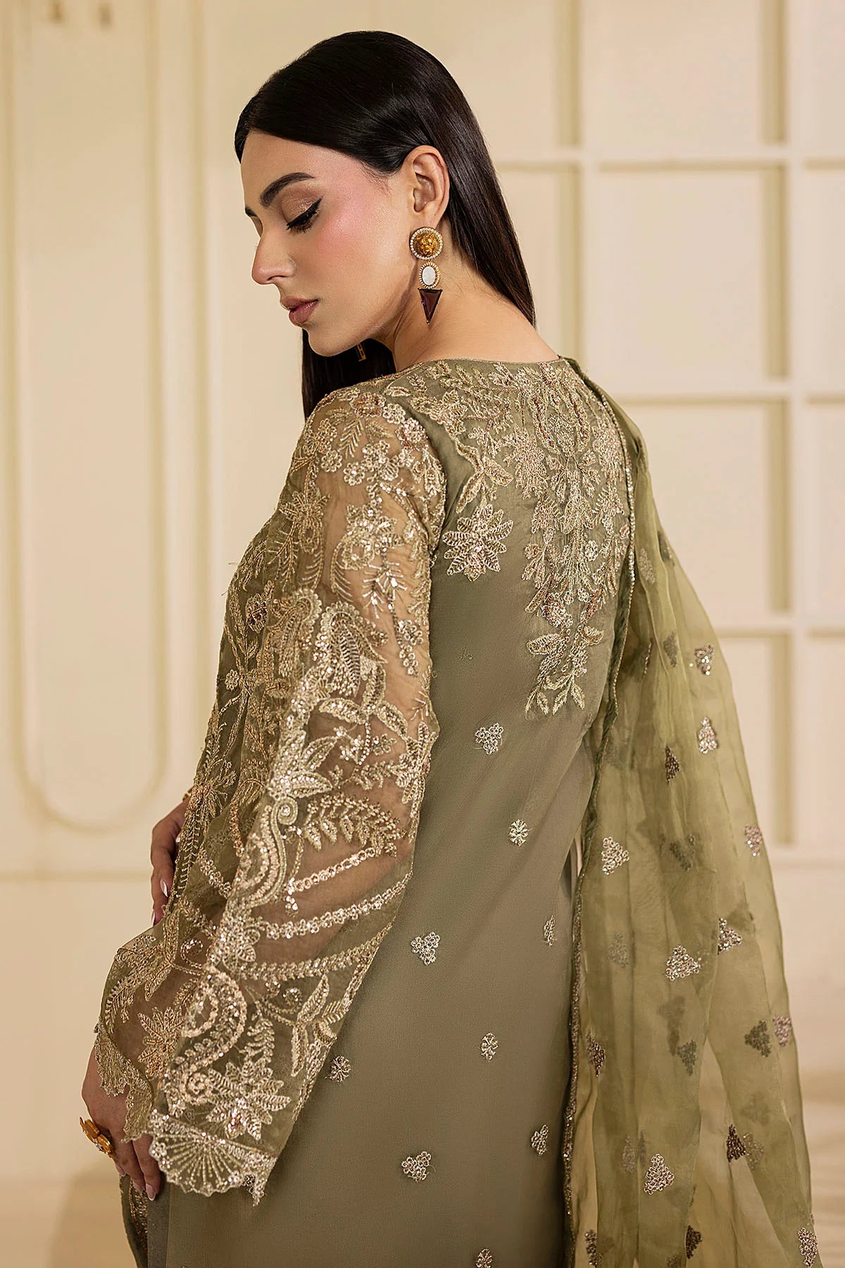 Motifz | EMBROIDERED ORGANZA | 5137-GREEN