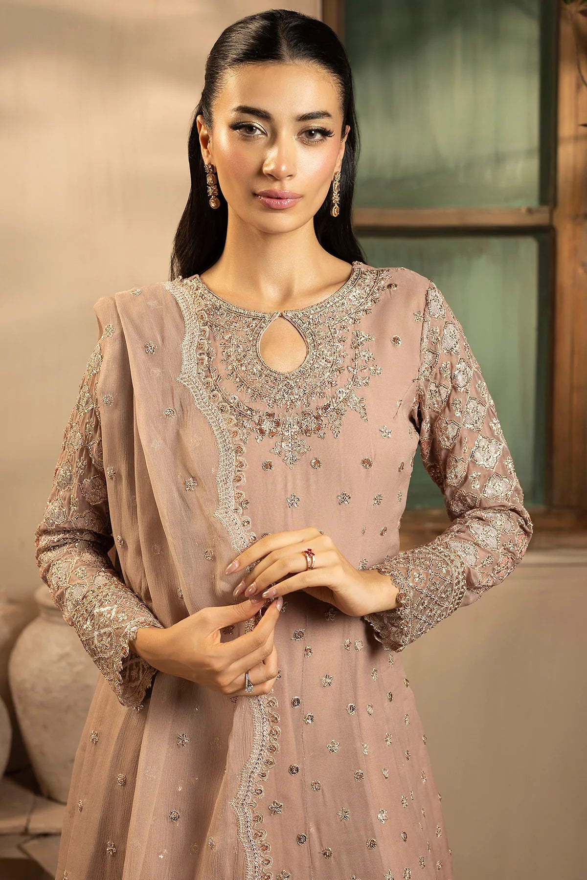Motifz | EMBROIDERED CRINKLE CHIFFON | 5575-LILLIA