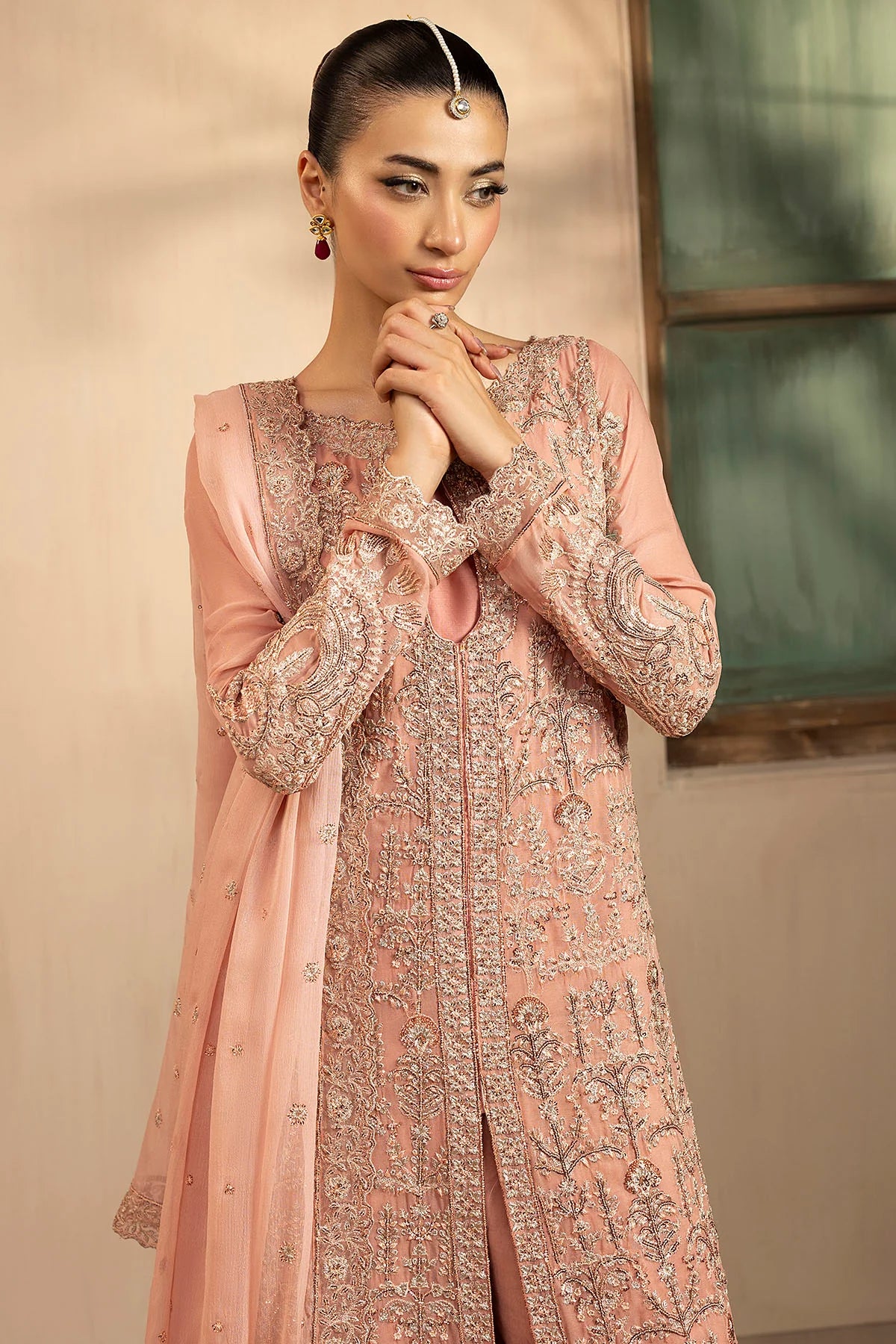 Motifz | EMBROIDERED CRINKLE CHIFFON | 5576-PEARL