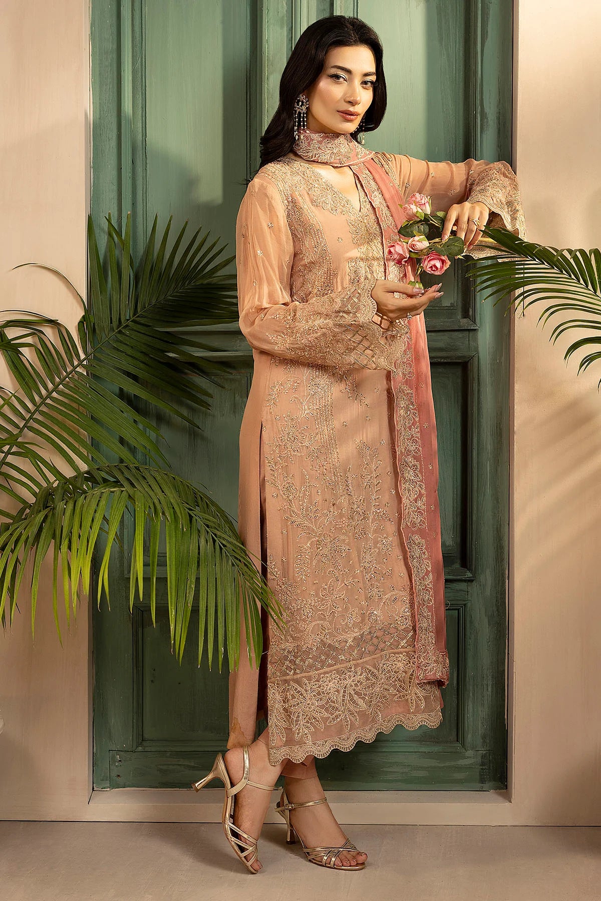 Motifz | EMBROIDERED CRINKLE CHIFFON | 5583-ELLA