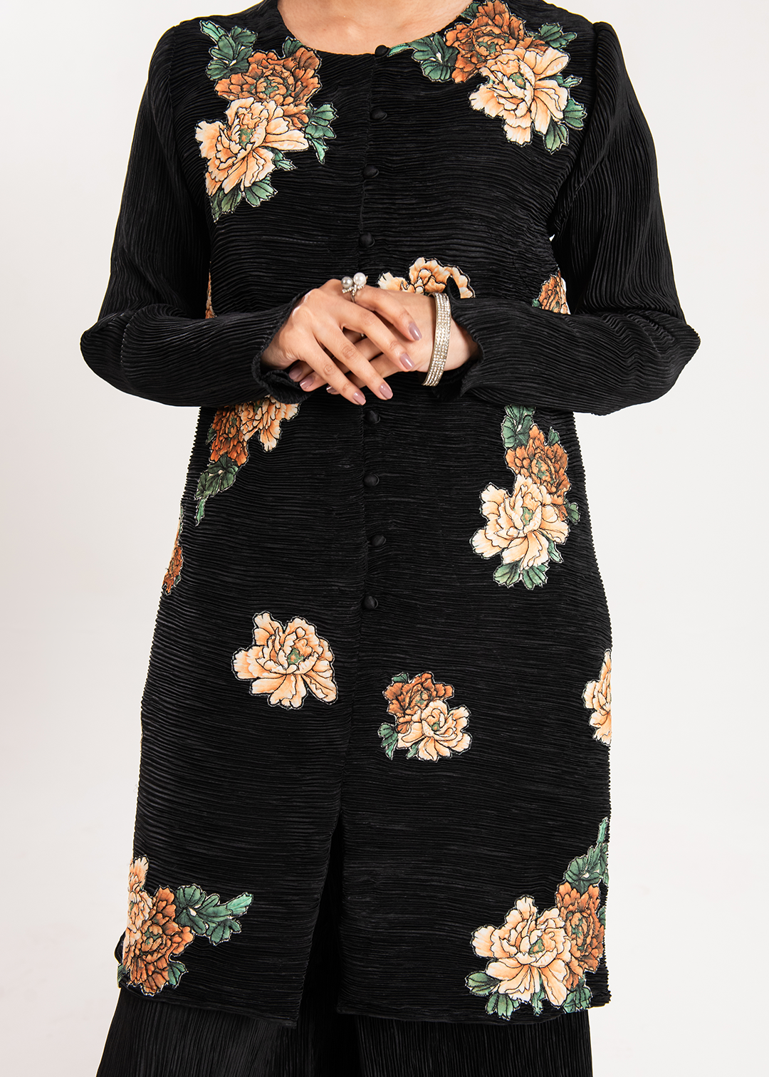 Maria Osama Khan | Claire Pleated Silk | Twilight - House Of Anaya
