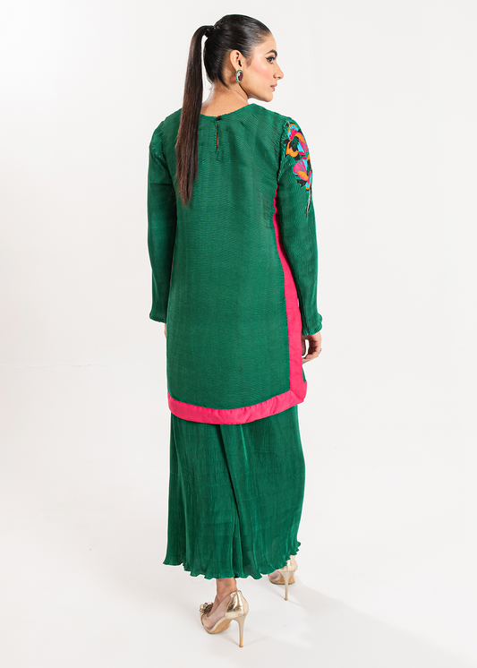 Maria Osama Khan | Claire Pleated Silk | Ivy - House Of Anaya