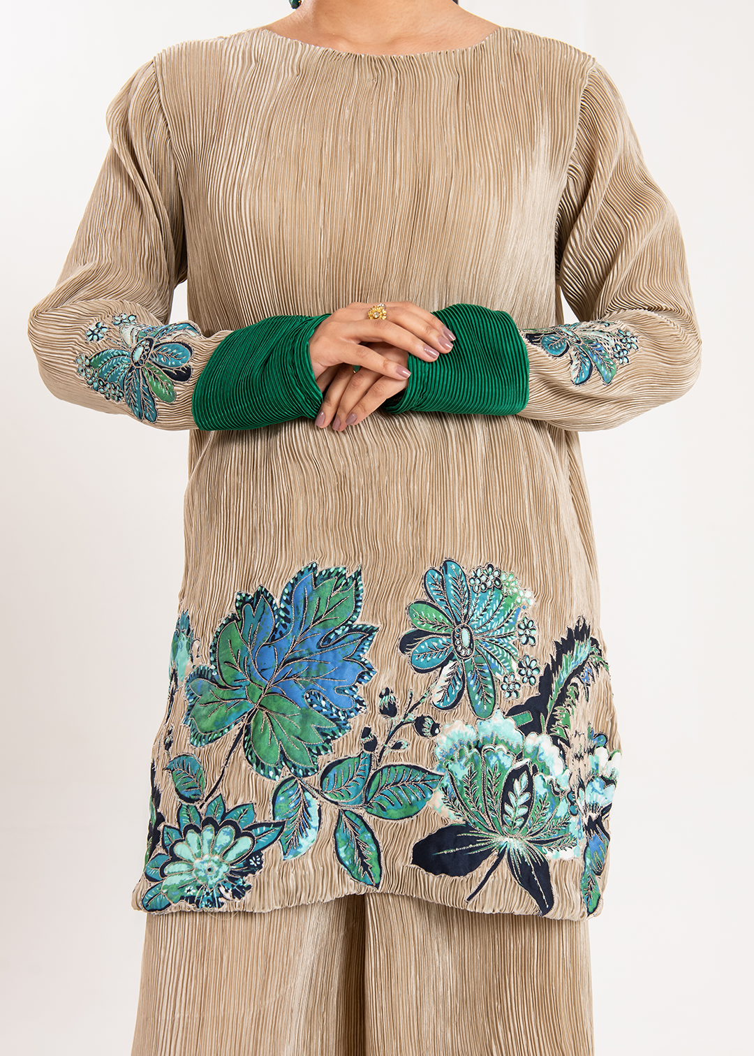 Maria Osama Khan | Claire Pleated Silk | Stardust - House Of Anaya
