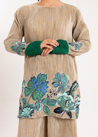 Maria Osama Khan | Claire Pleated Silk | Stardust - House Of Anaya