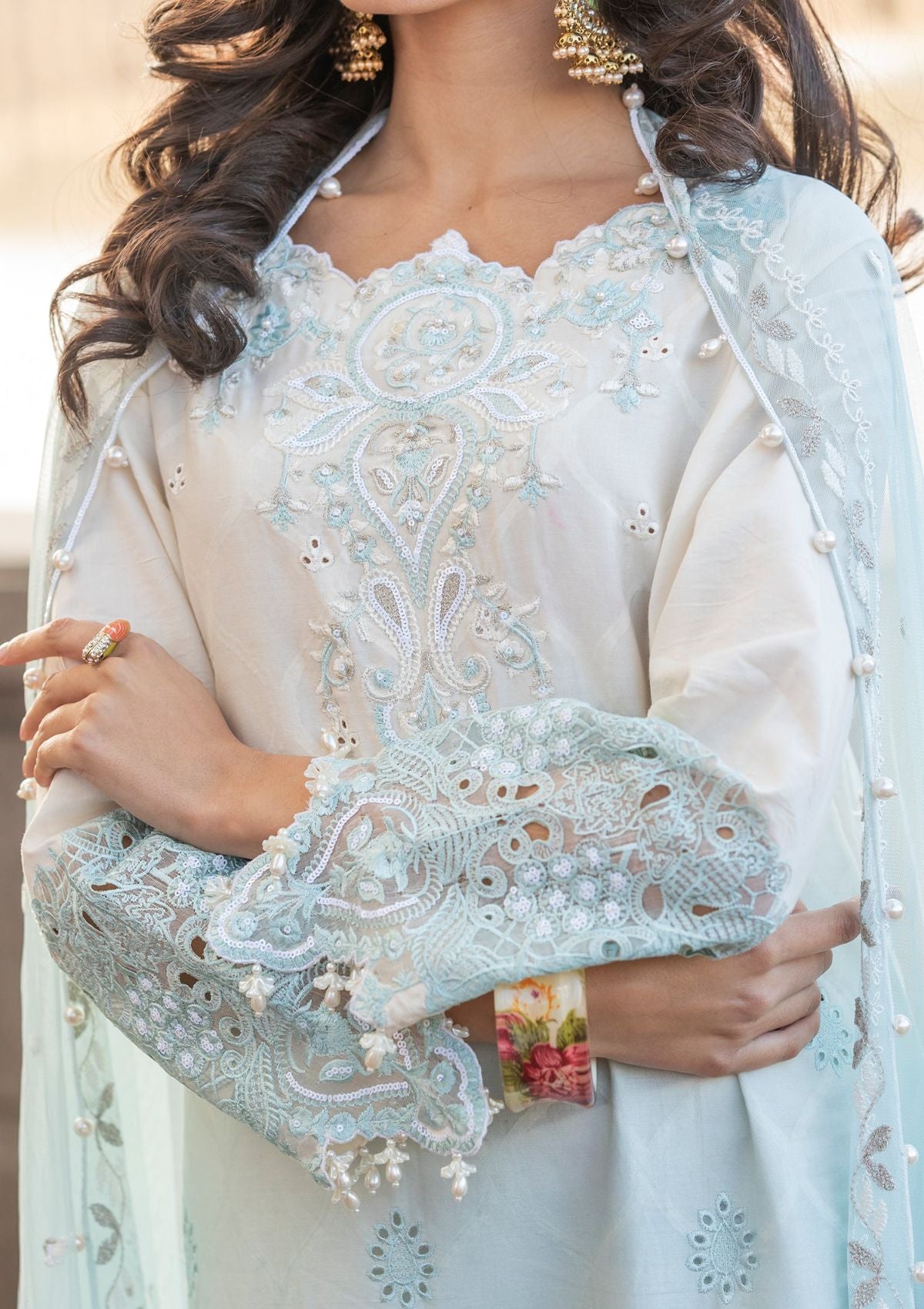 Meem | Luxury Eid Lawn 24 | MD-07 BLUE - House Of Anaya