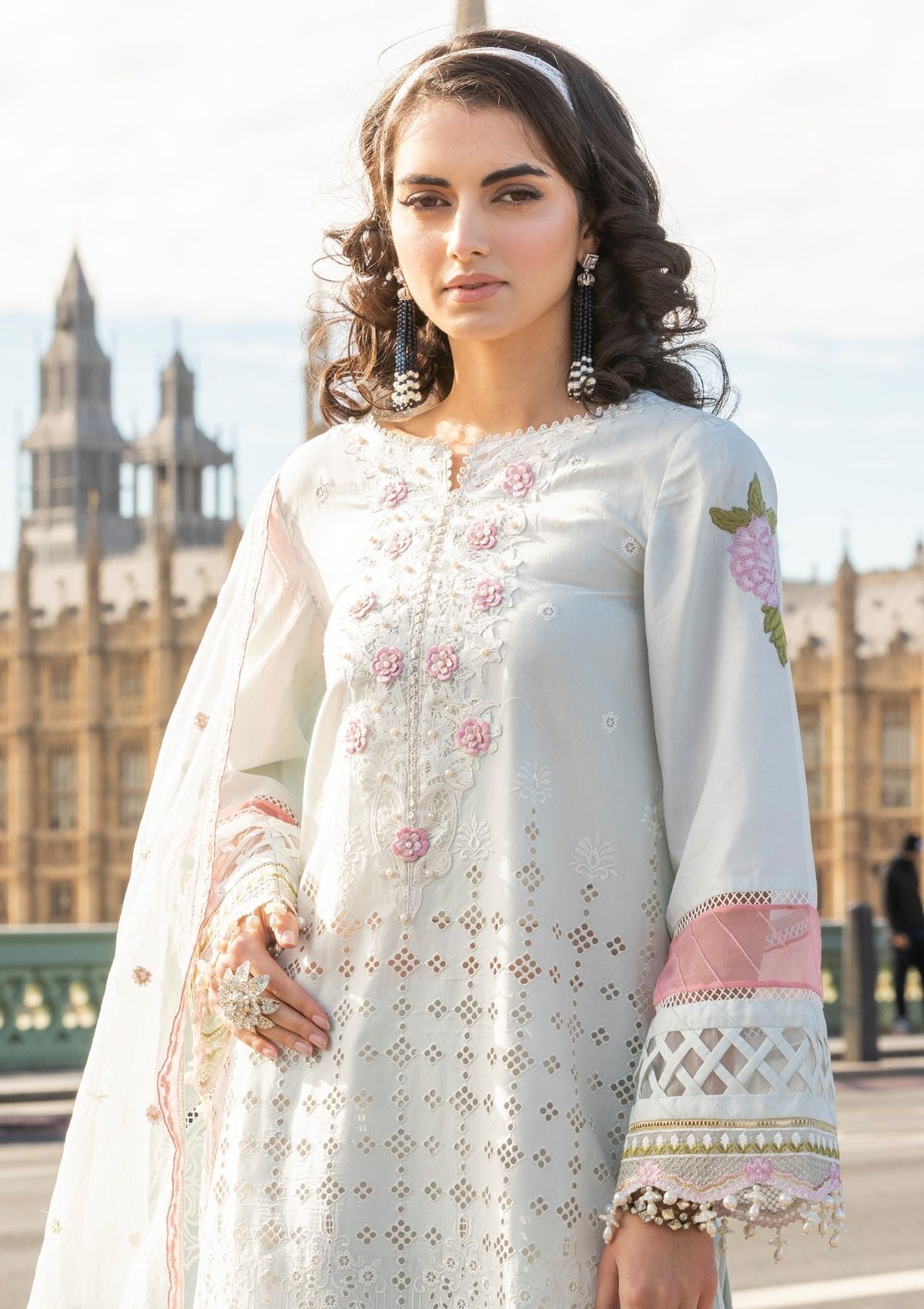 Meem | Luxury Eid Lawn 24 | MD-09 LIGHT BLUE - House Of Anaya