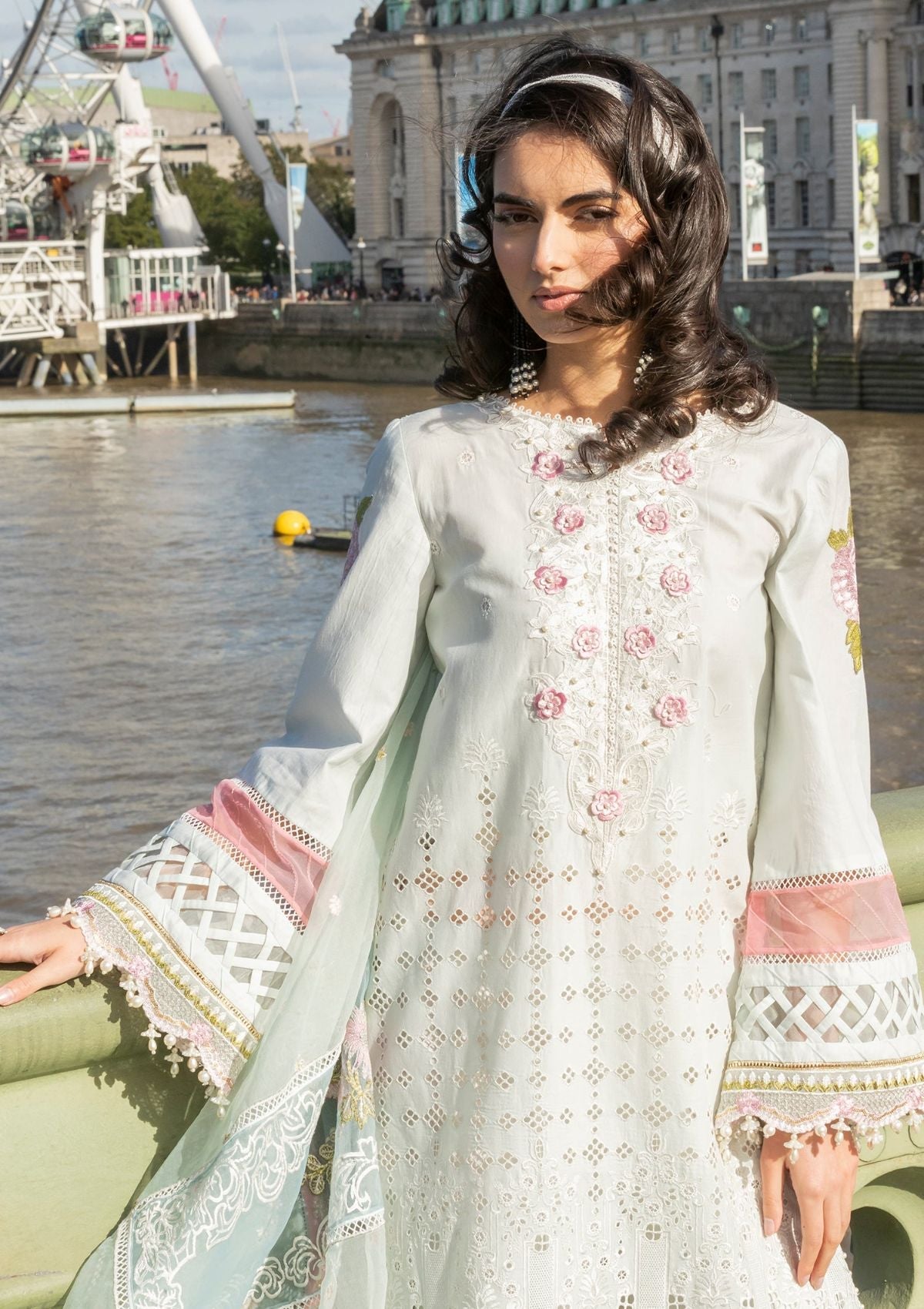 Meem | Luxury Eid Lawn 24 | MD-09 LIGHT BLUE - House Of Anaya