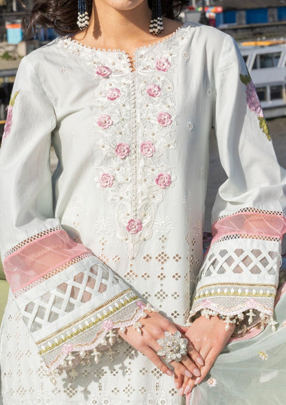 Meem | Luxury Eid Lawn 24 | MD-09 LIGHT BLUE - House Of Anaya