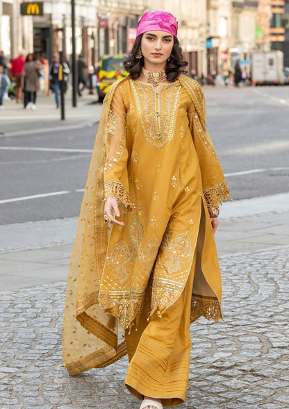 Meem | Luxury Eid Lawn 24 | MD-03 MUSTARD - House Of Anaya