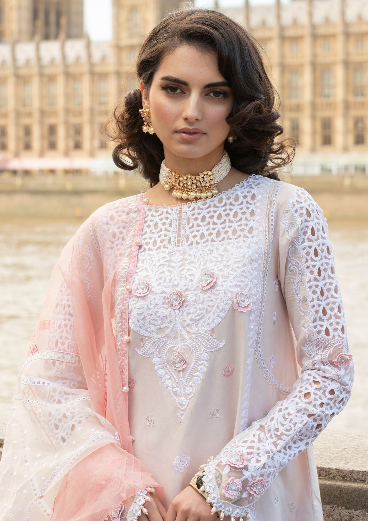 Meem | Luxury Eid Lawn 24 | MD-02 LIGHT PINK - House Of Anaya
