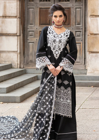 Meem | Luxury Eid Lawn 24 | MD-01 Black - House Of Anaya