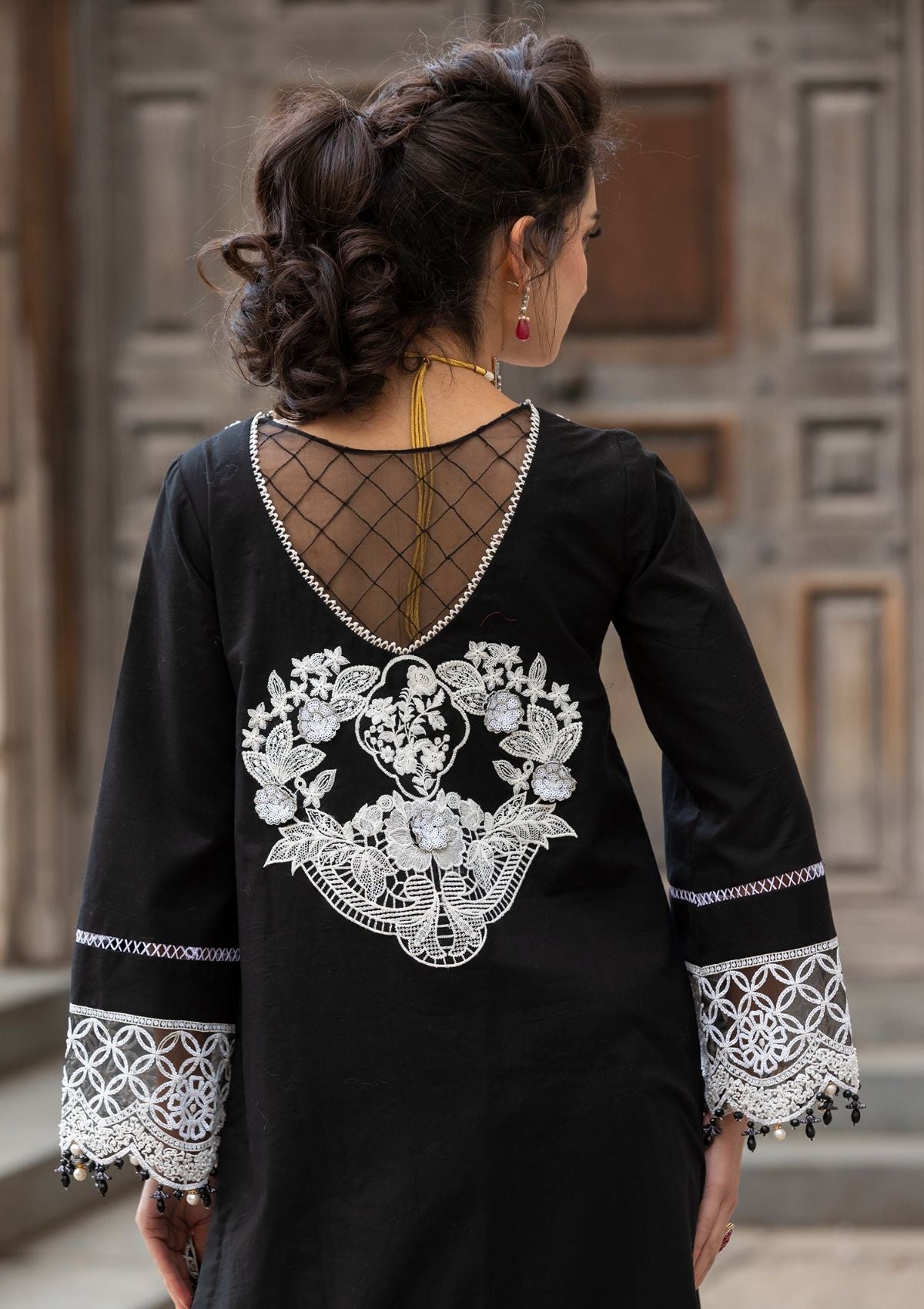 Meem | Luxury Eid Lawn 24 | MD-01 Black - House Of Anaya