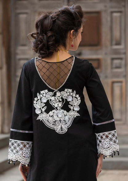 Meem | Luxury Eid Lawn 24 | MD-01 Black - House Of Anaya