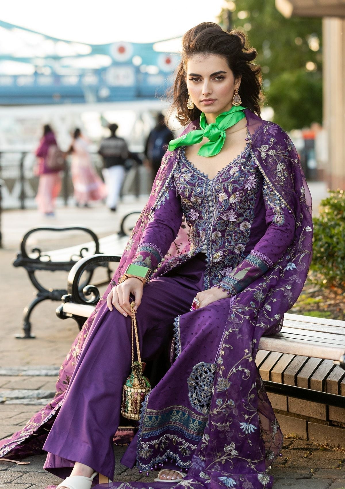 Meem | Luxury Eid Lawn 24 | MD-06 PURPLE - House Of Anaya