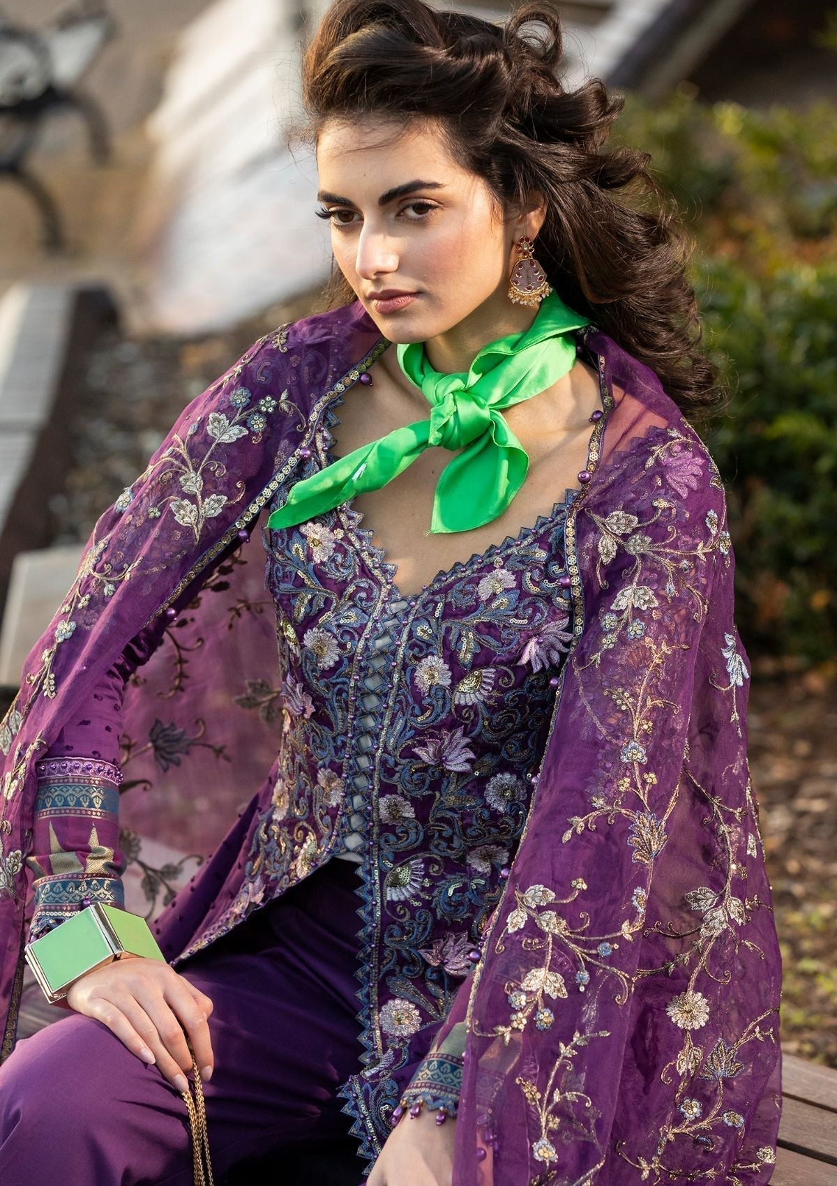Meem | Luxury Eid Lawn 24 | MD-06 PURPLE - House Of Anaya