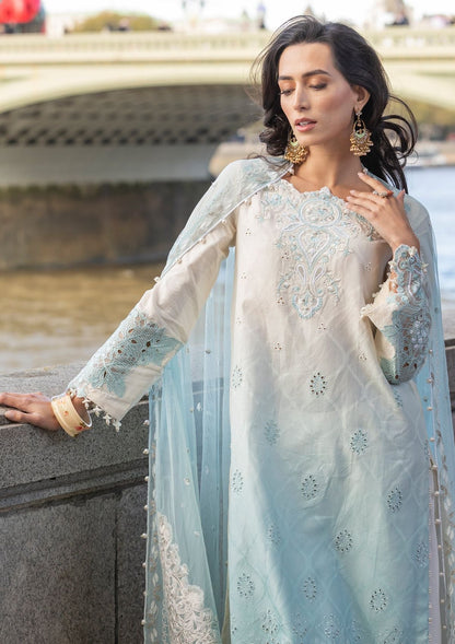 Meem | Luxury Eid Lawn 24 | MD-07 BLUE - House Of Anaya