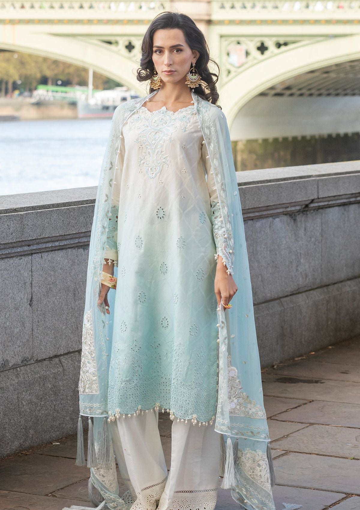 Meem | Luxury Eid Lawn 24 | MD-07 BLUE - House Of Anaya