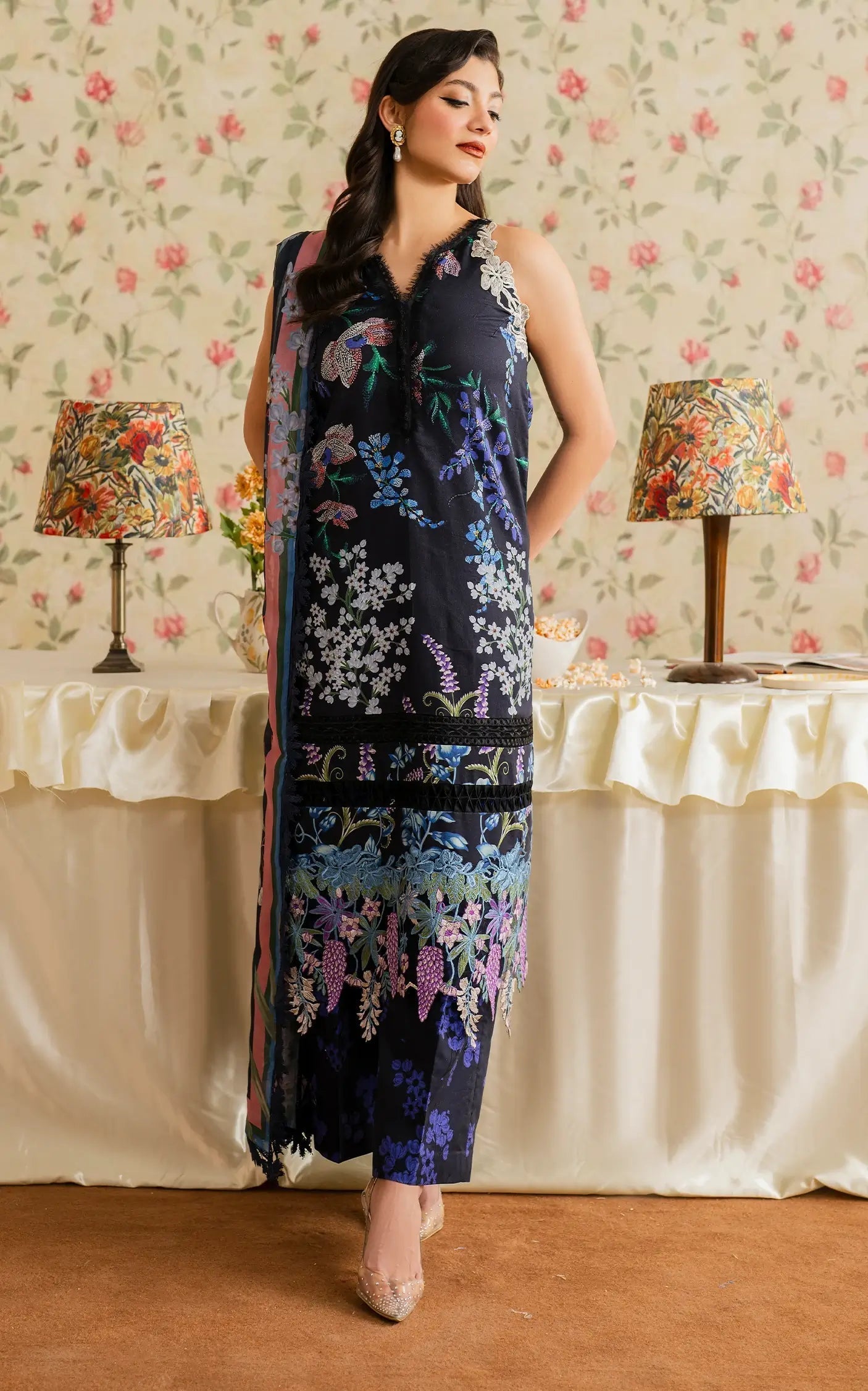 Asifa and Nabeel | Meraki Vintage 25 | Mehtab (MVL25-10) - House Of Anaya