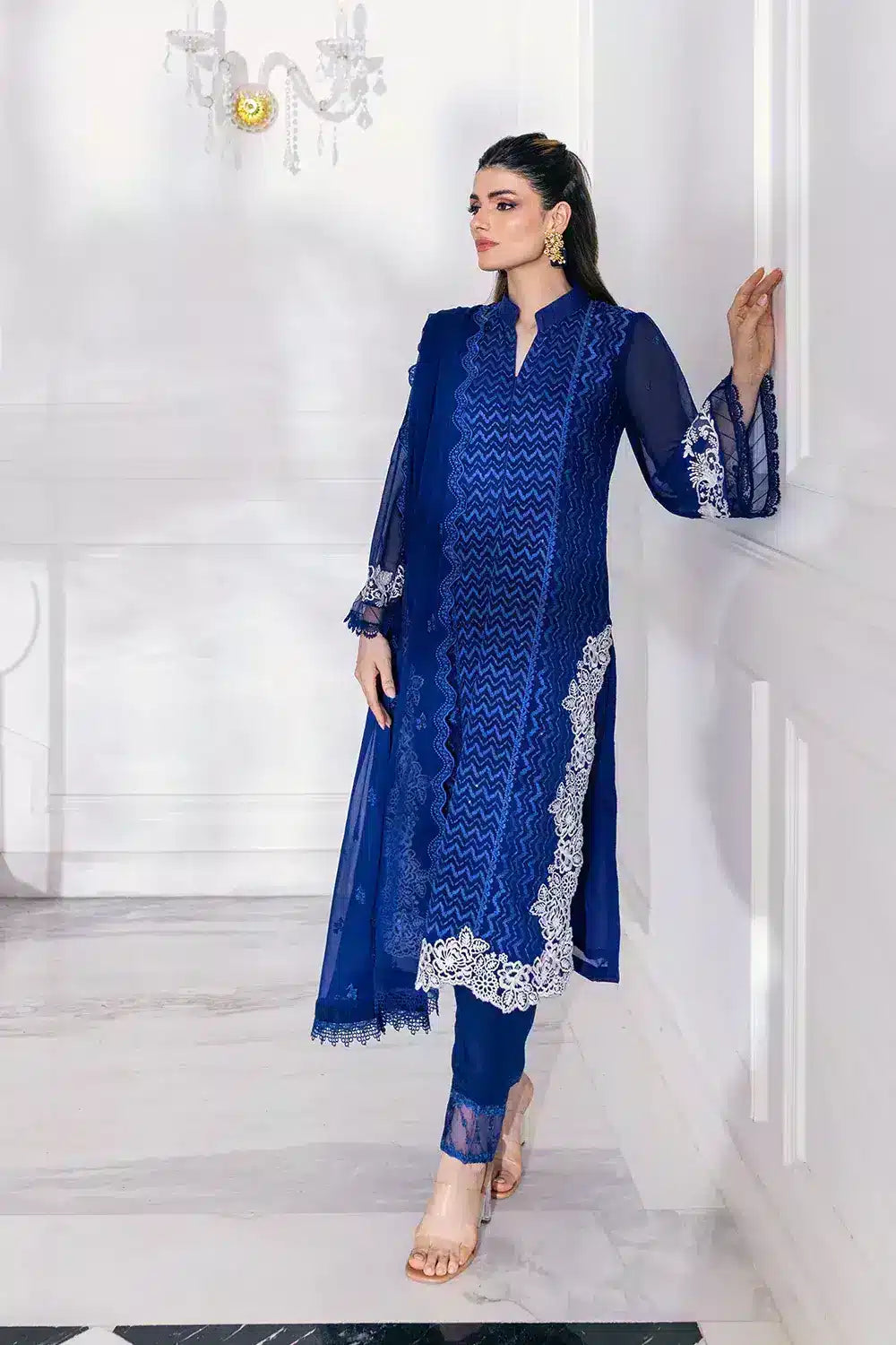 Azure | Embroidered Ensembles 23 | Mellow Breeze - House Of Anaya