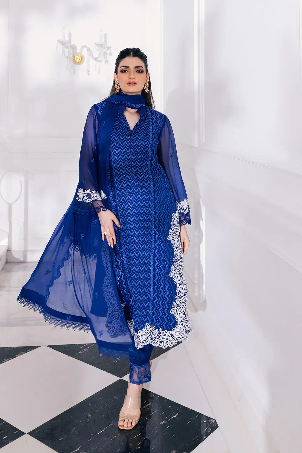 Azure | Embroidered Ensembles 23 | Mellow Breeze - House Of Anaya