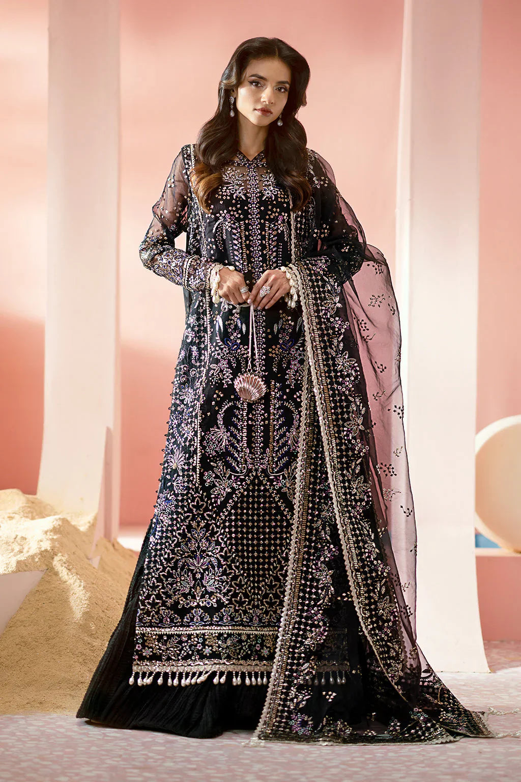 Ayzel Luminara Embroidered Organza 3Pc Suit AWF-01 MILAN