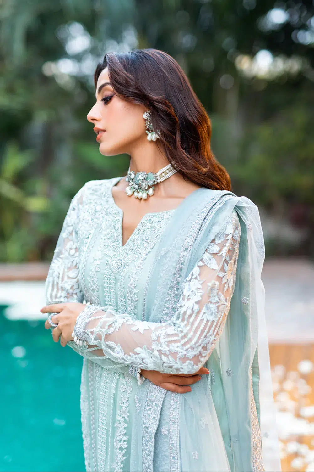 Azure | Embroidered Formals | Mint Breeze - House Of Anaya