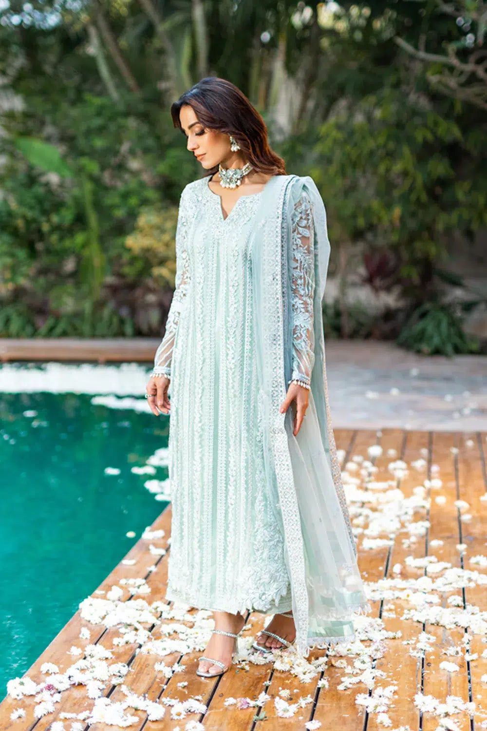 Azure | Embroidered Formals | Mint Breeze - House Of Anaya