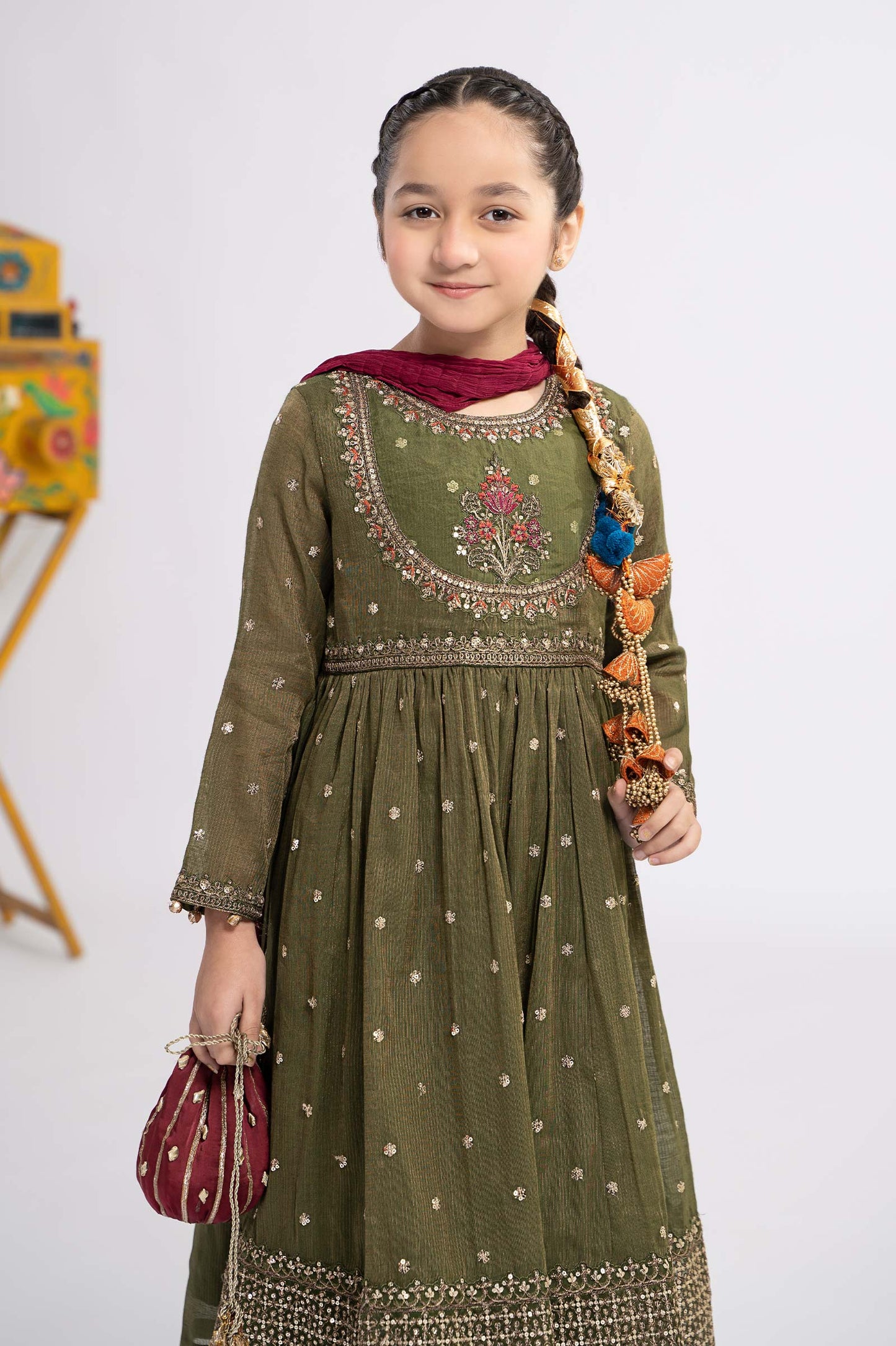Maria B | 3 Piece Embroidered Zari Lawn Suit | MKS-EF24-33 - Libasekhas